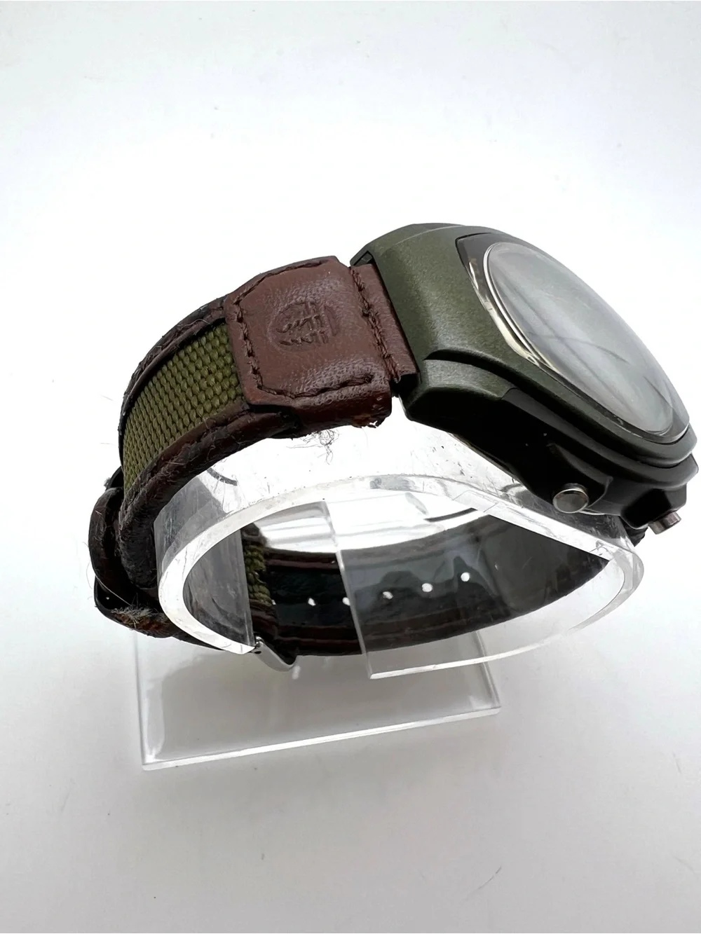 Casio Forester FT-600W Watch — Cream Dial, Olive Case, Brown Strap